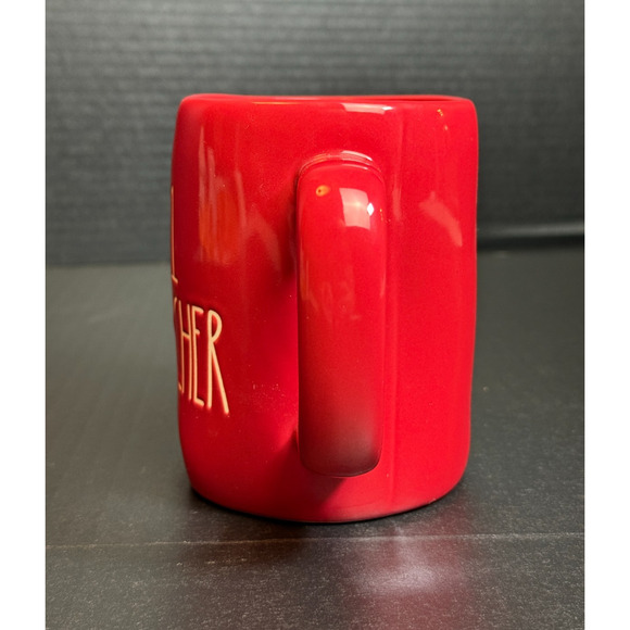 Rae Dunn #1 TEACHER Red Mug With Apple Detail - Picture 6 of 10